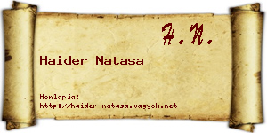 Haider Natasa névjegykártya